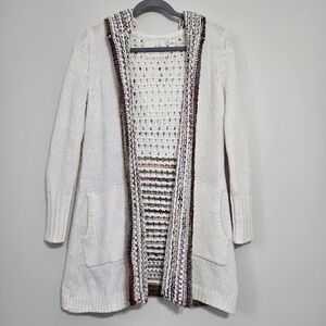 Angel of the North Anthropologie Ombre Knit Hooded Open Front Cardigan Merino XS